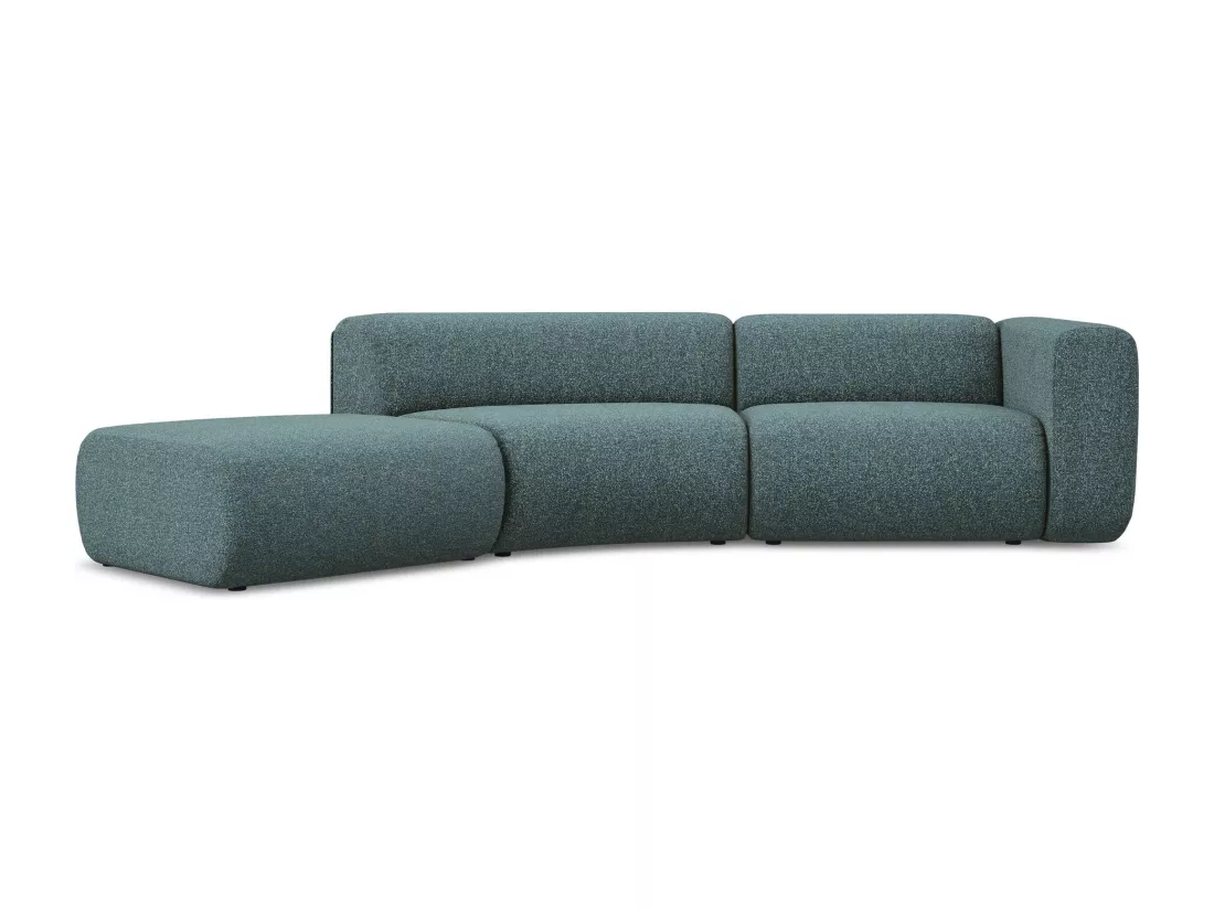Canapé modulable 4 places gauche en tissu texturé - jeans - EKAHI