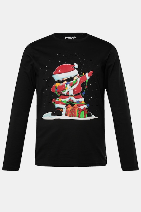 Men+ T-Shirt, Langarm, großer Print, Rundhals, bis 8 XL