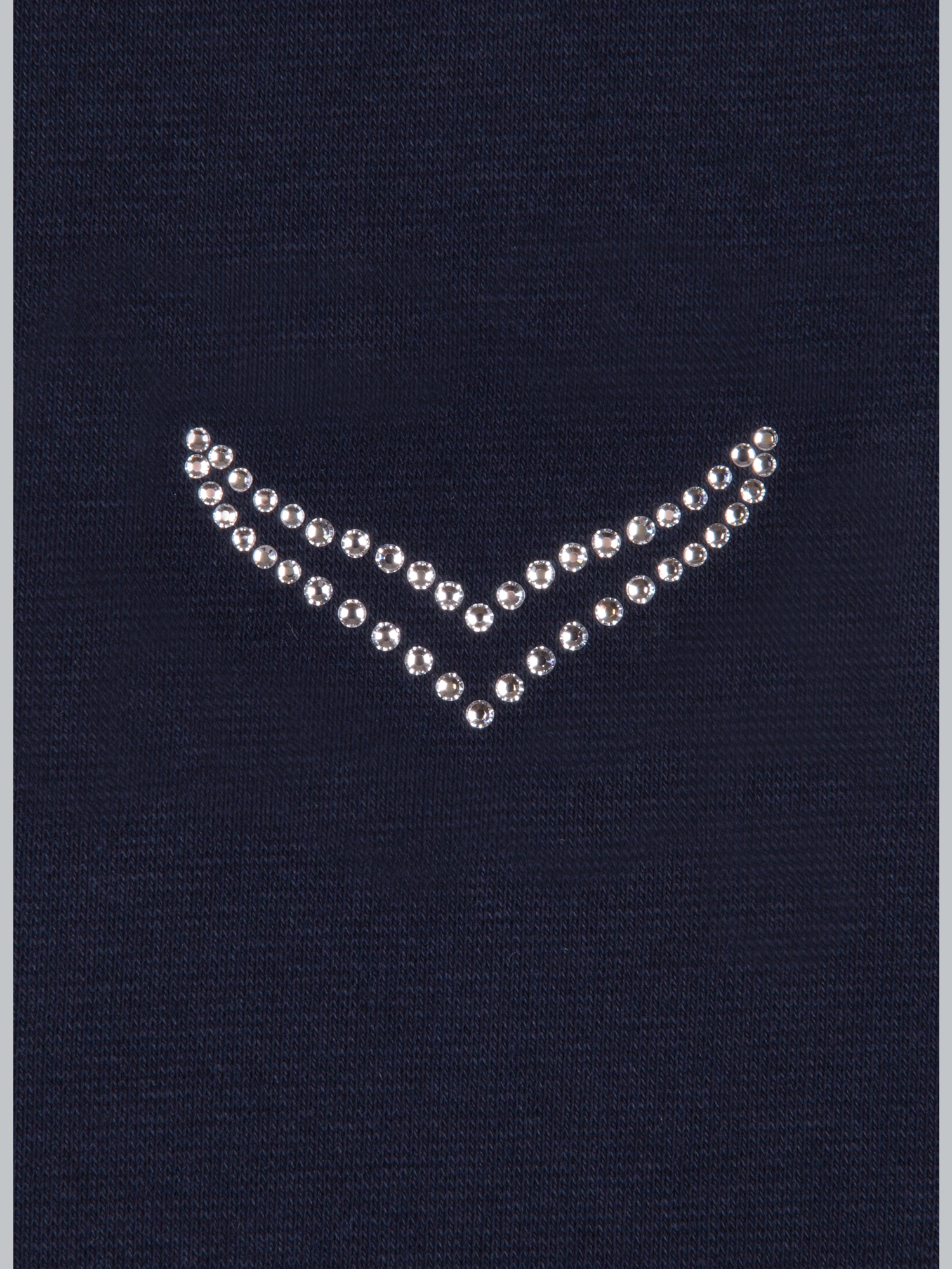 Langarmshirt mit Kristallsteinen Navy
