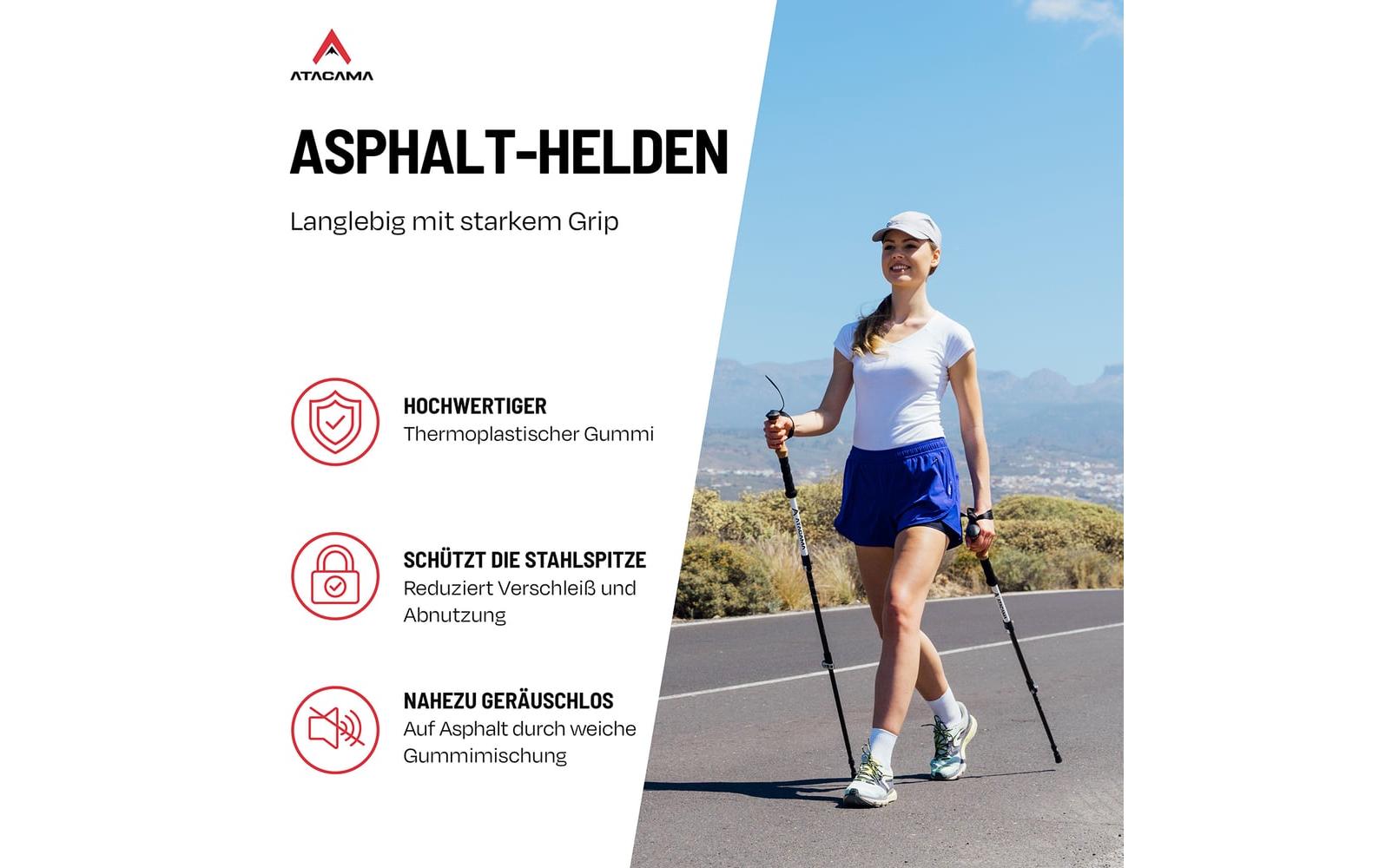 Nordic Walking Gummipuffer Wanderstockaufsatz 10er-SetWalkingstock-Gummifüsse im 10er-Set