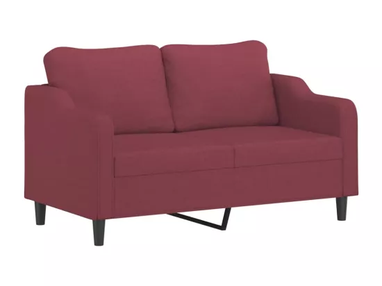 Canapé 2 places avec oreillers bordeaux 140 cm tissu