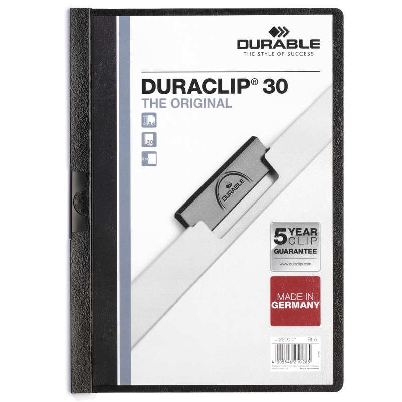 Durable Klemmhefter Duraclip, 30 Blatt, A4, schwarz