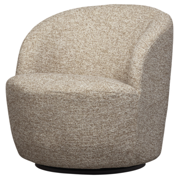 WOOOD fauteuil Sam naturel beige gemêleerd stof draaibaar
