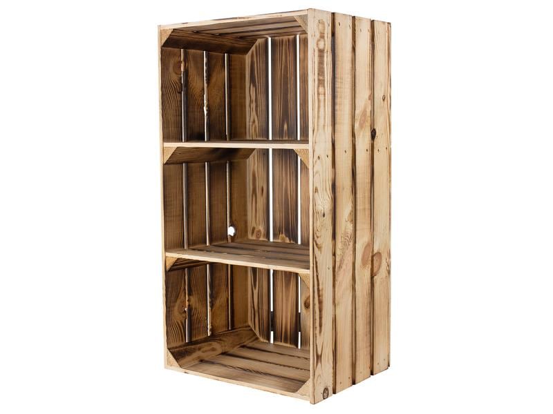 Holz Zollhaus Regal Vintage geflammt 40 x 75 cm Regal im Holzharassen Stil