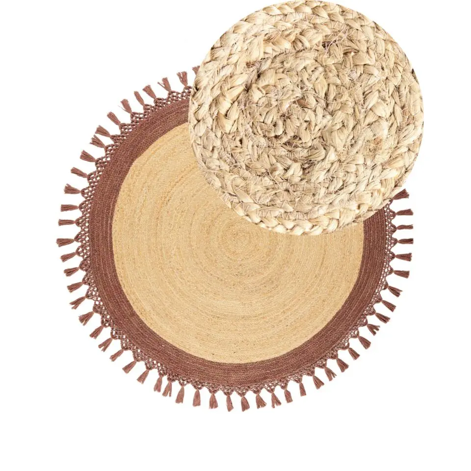MARTS - Vloerkleed - Beige/Bruin - 140 cm - Jute