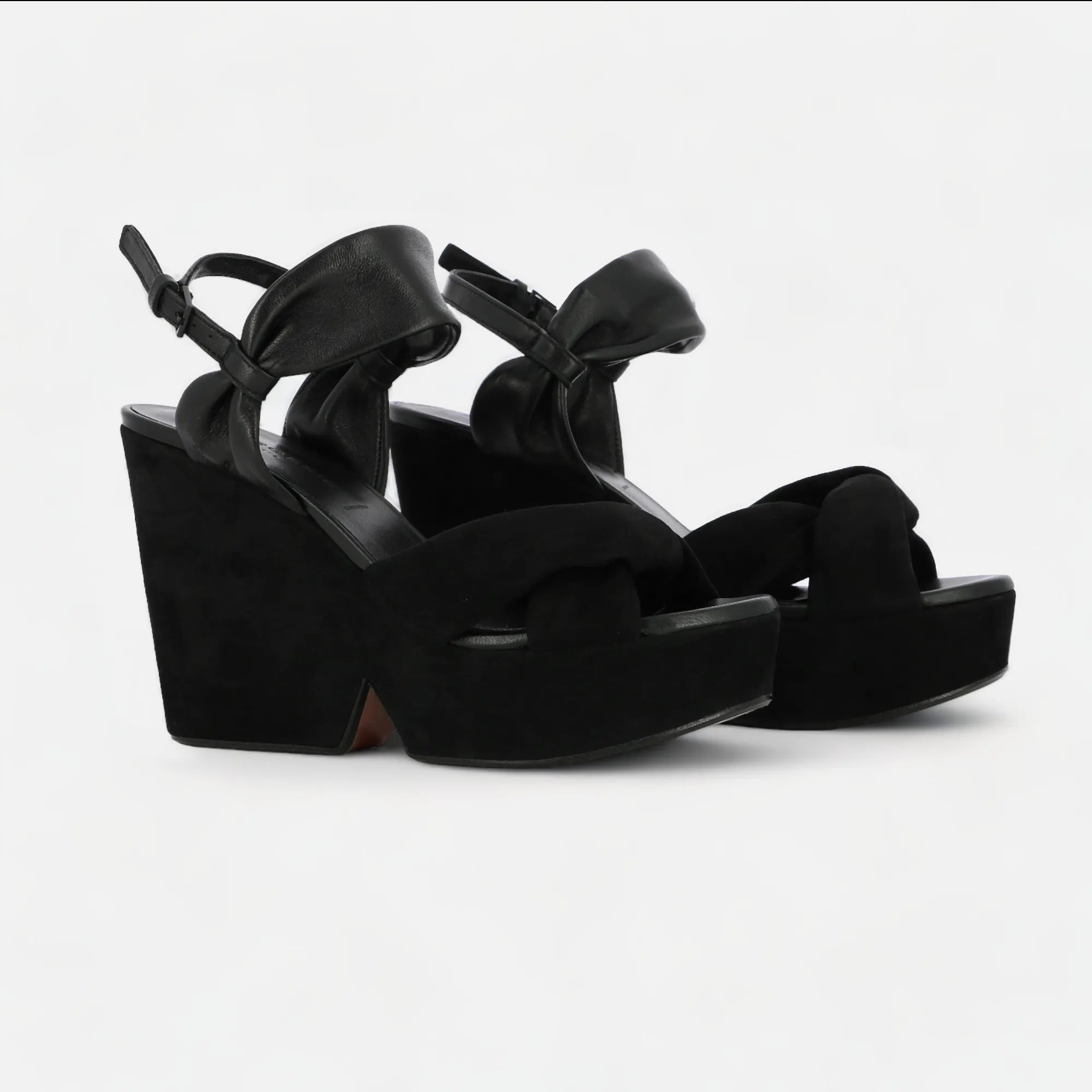 SANDALS - DARLIE sandals, suede goatskin black