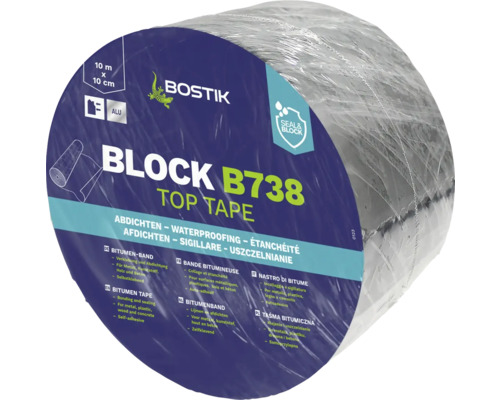 Bostik BLOCK B738 TOP TAPE bitumen tape aluminium 10 mx 10 cm