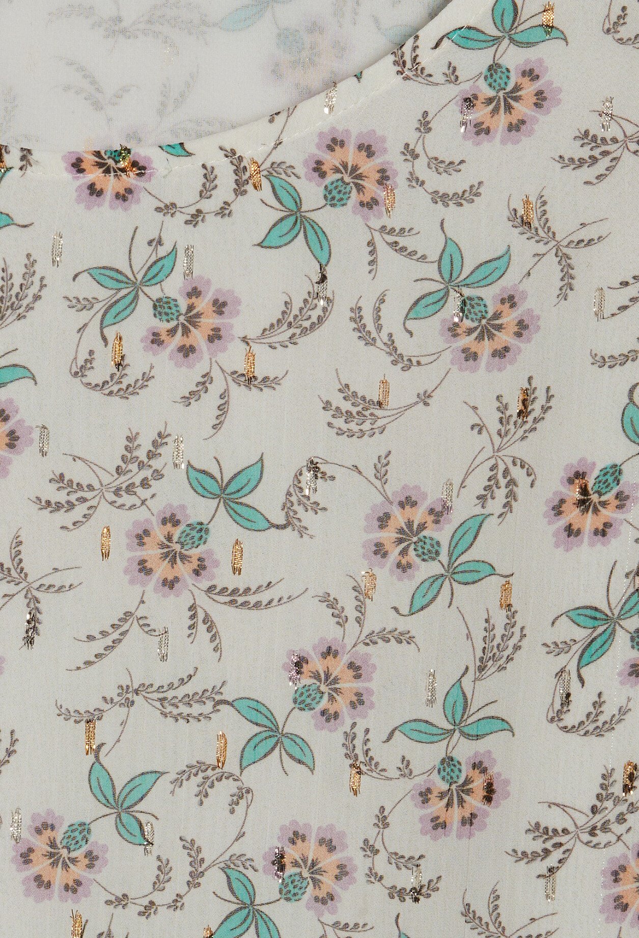 Chemise imprime floral metallise