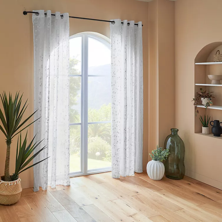 Voilage œillets (140 x 240 cm) Flore Blanc