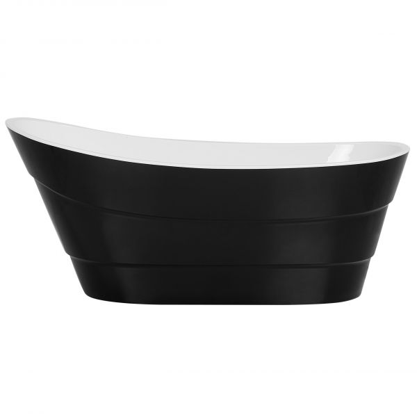 Beliani Banheira Autónoma Preta e Branca em Acrílico Sanitário 170 X 73 cm Oval Estilo Contemporâneo 73x170x74 - 4251682219440