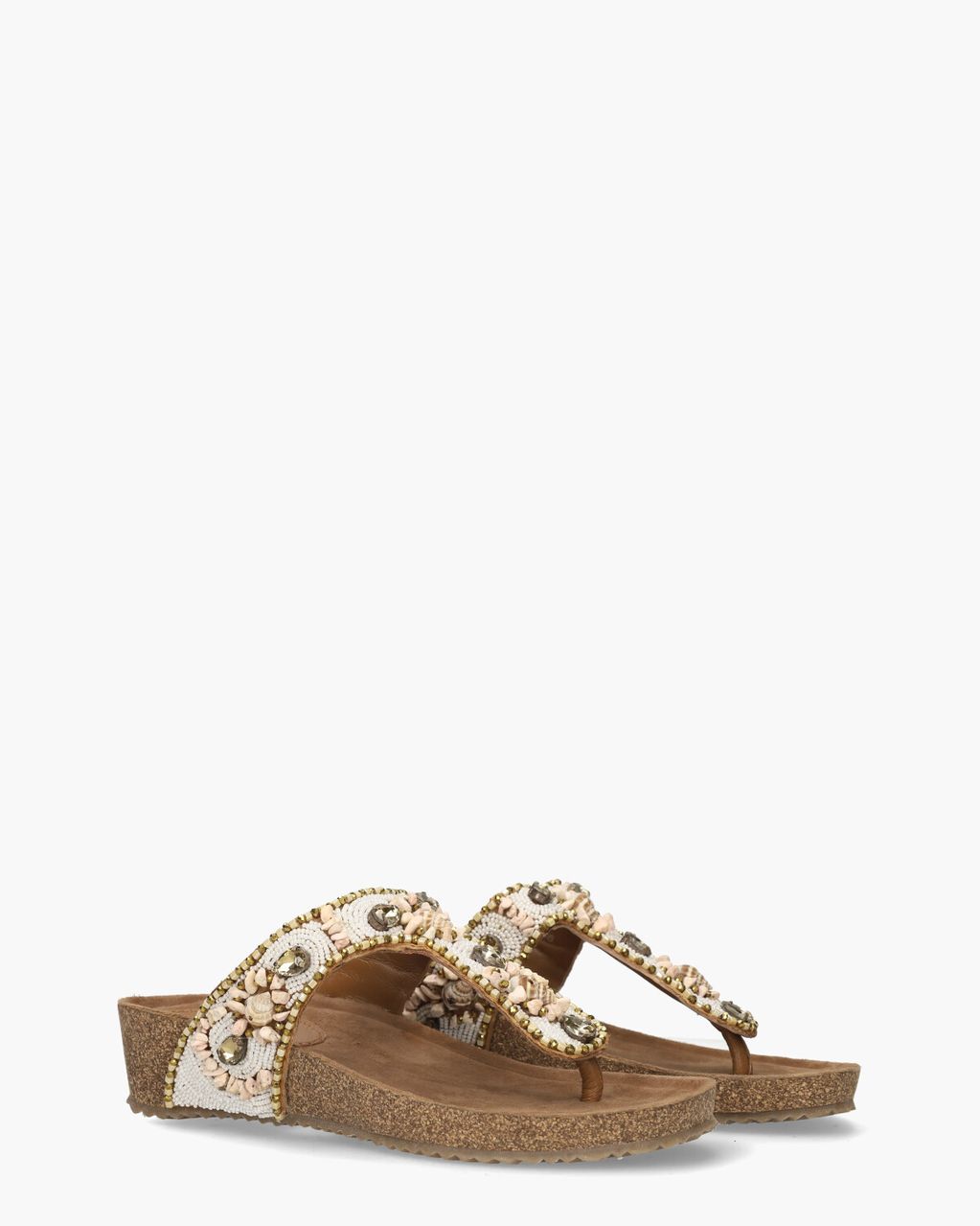 Miss Behave Trinida Wit/Multicolor Damesslippers