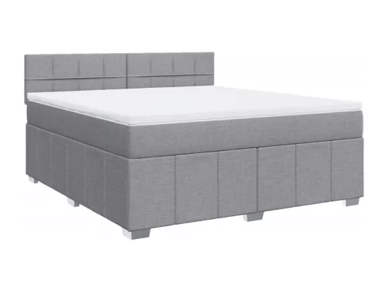 Sommier à lattes de lit avec matelas Gris clair 180x200cm Tissu