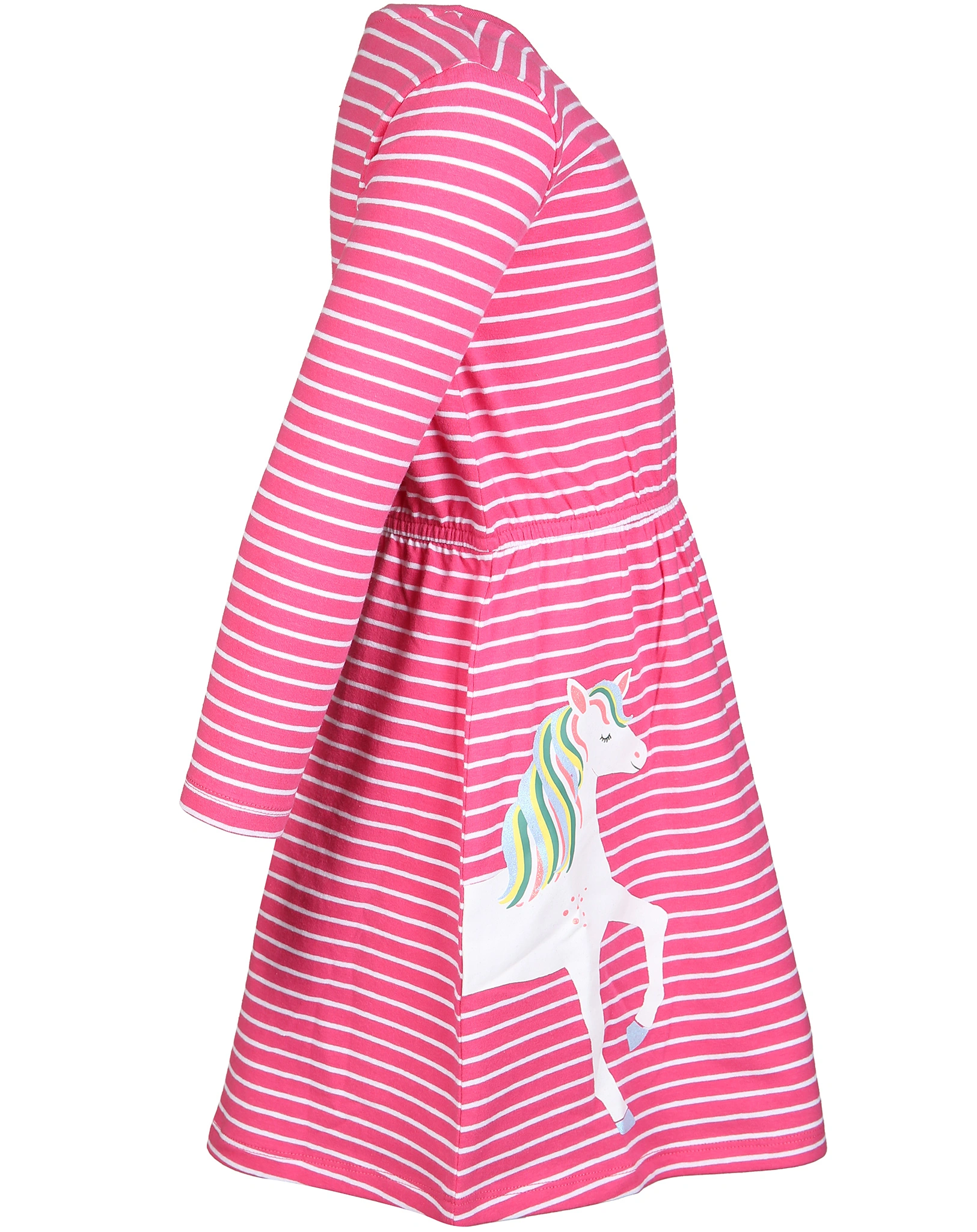 Langarmkleid REGENBOGEN MÄHNE gestreift in pink/we