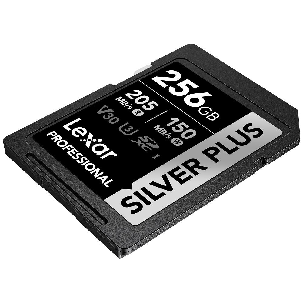 (256GB) Professional SILVER Plus Series SDXC UHS-I Speicherkarte mit bis zu 205 Mbit/s / 4K Videos (LSDSIPL256G-BNNNG) - Schwarz