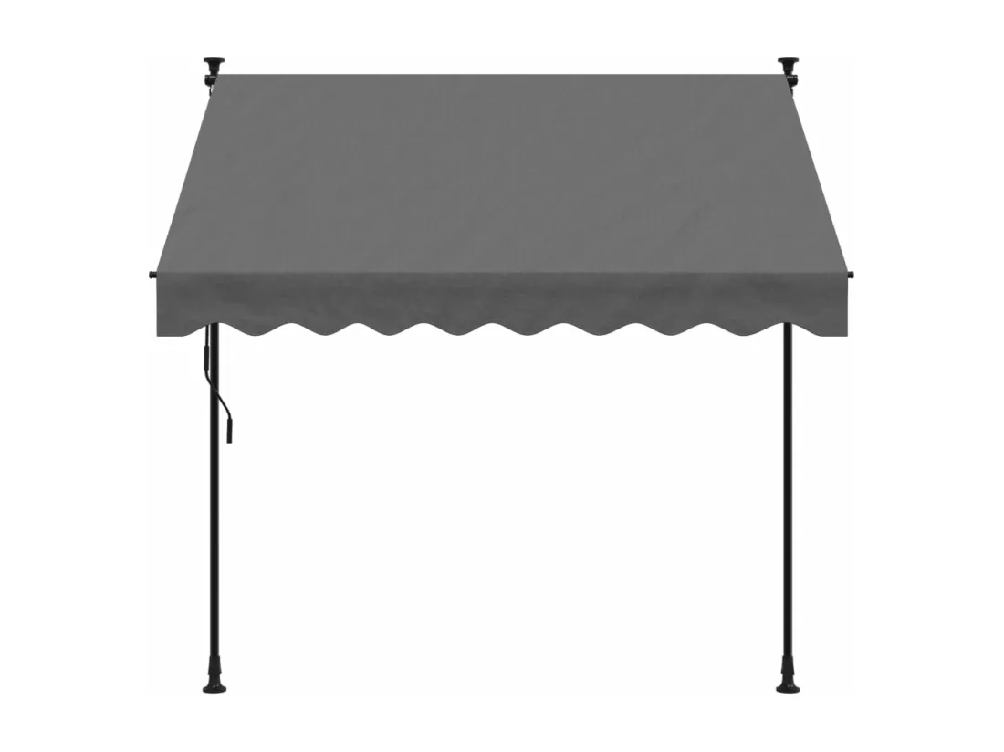 Auvent rétractable anthracite 200x150 m tissu et acier