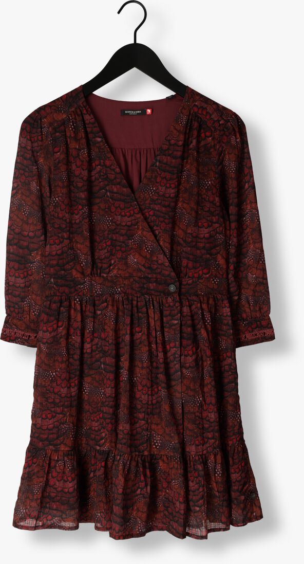 SCOTCH & SODA bordeaux scotch & soda mini jurk wrap mini dress
