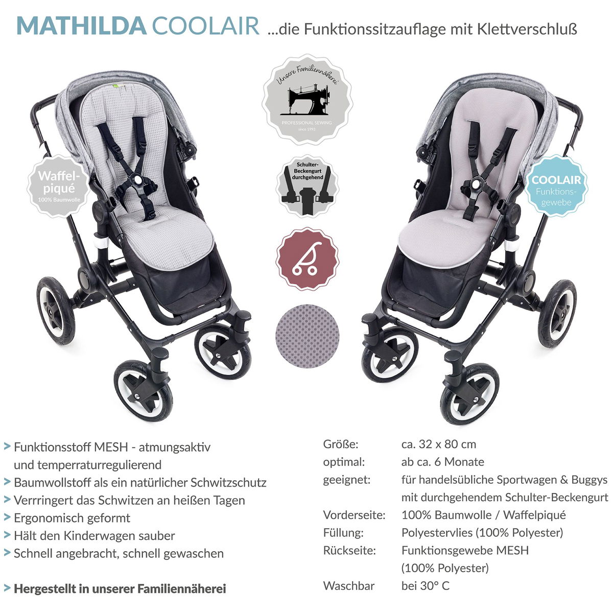 Liebes von PriebesLiebes von Priebes   Funktionssitzauflage Mathilda Cool Air grau/grau