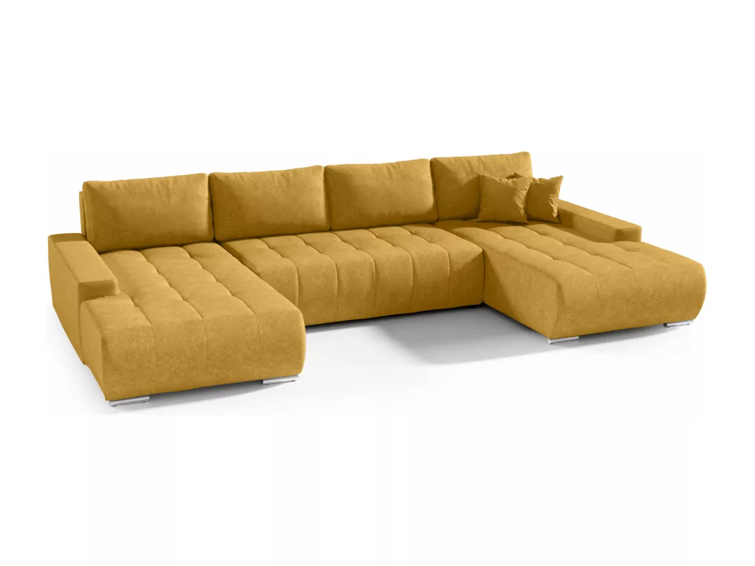 CANAPÉ PANORAMIQUE en tissu polyester Bonari U 8 places Miel