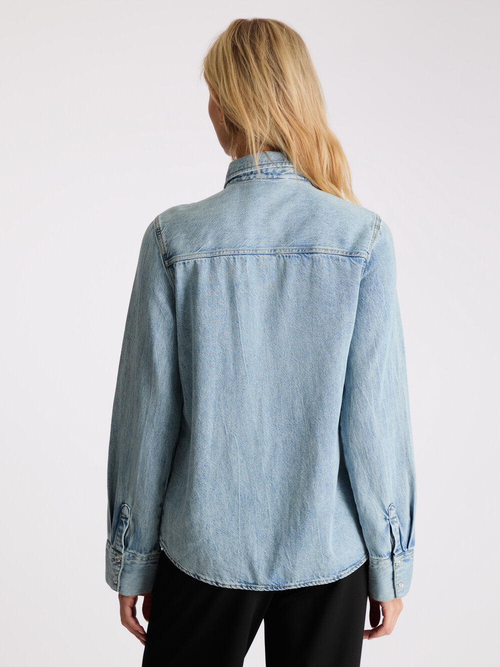 Neo Noir  Roger Denim skjorte - Smoke Blue