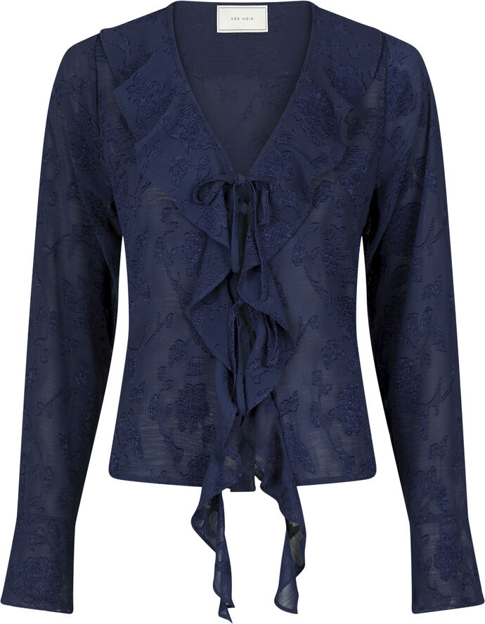 Neo Noir Anika Burnout Blouse Navy
