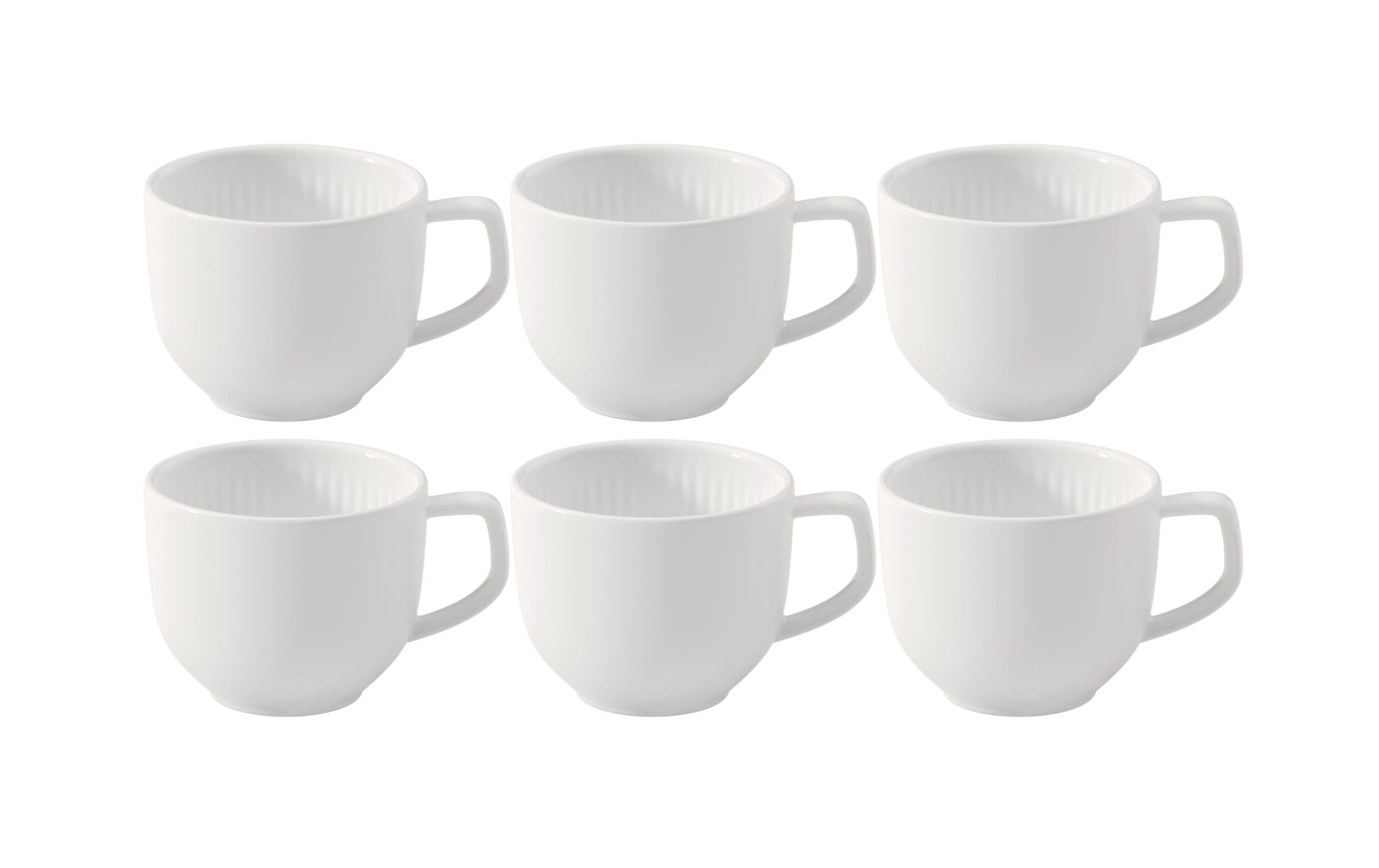 Espressotasse Afina 50 ml, 6 Stück, Weiss<br>Tassenset aus Porzellan