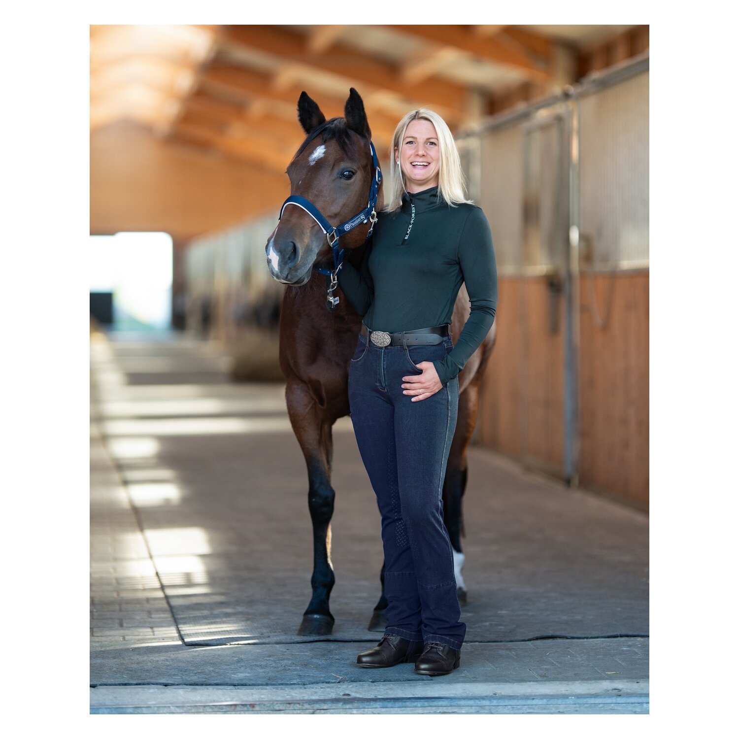 black forest Jeans-Jodhpur-Reithose mit Grip-Vollbesatz  - denim
