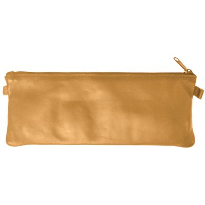 Trousse Merinos GM plate - 1 compartiment - cuir de mouton havane - Quo Vadis