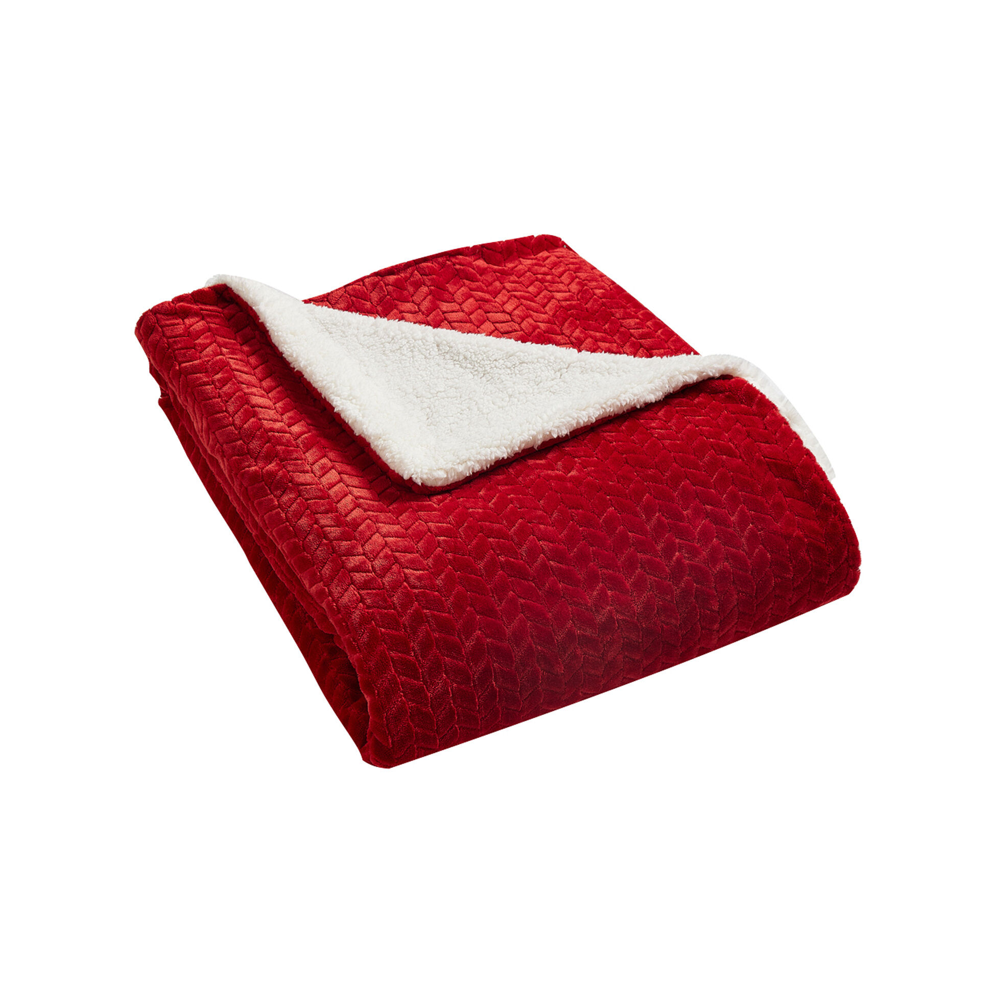 Kuscheldecke mit Fischgrätenmuster