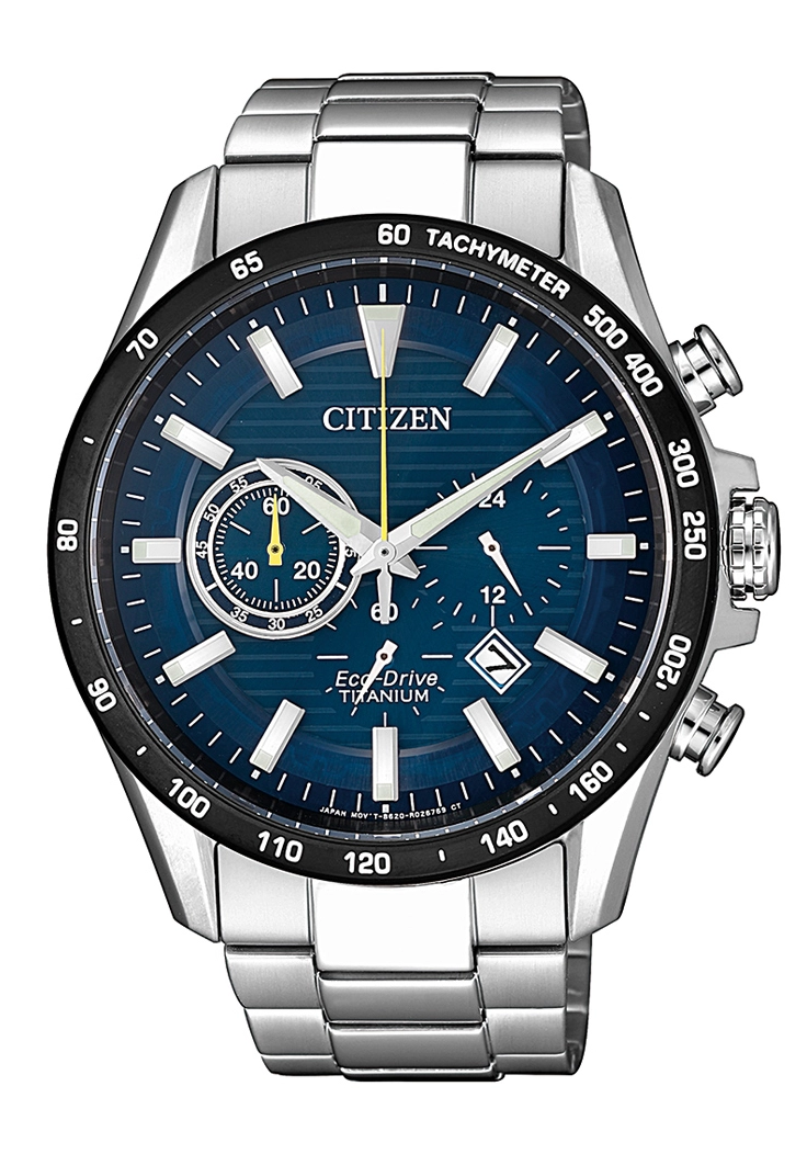 Citizen Eco-Drive Herrenchronograph Super Titanium Blau