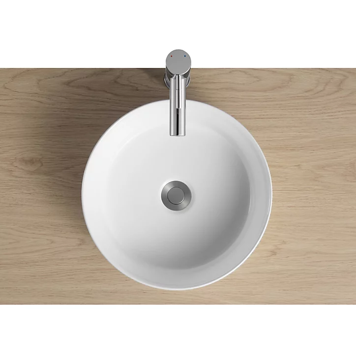 Vasque semi-encastrée ronde céramique blanc Aito