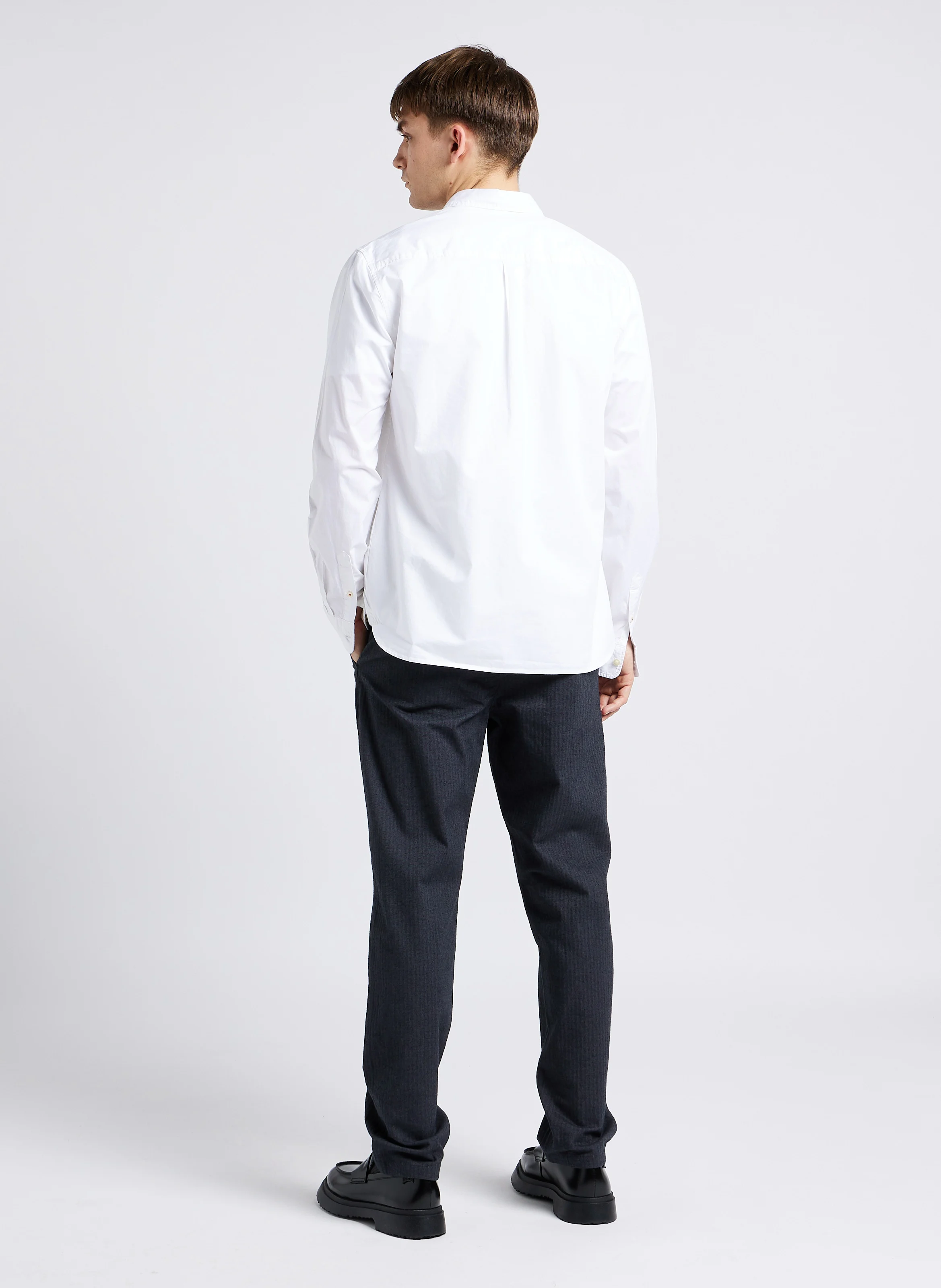 ALF - Chemise droite col classique en coton bio | Blanc