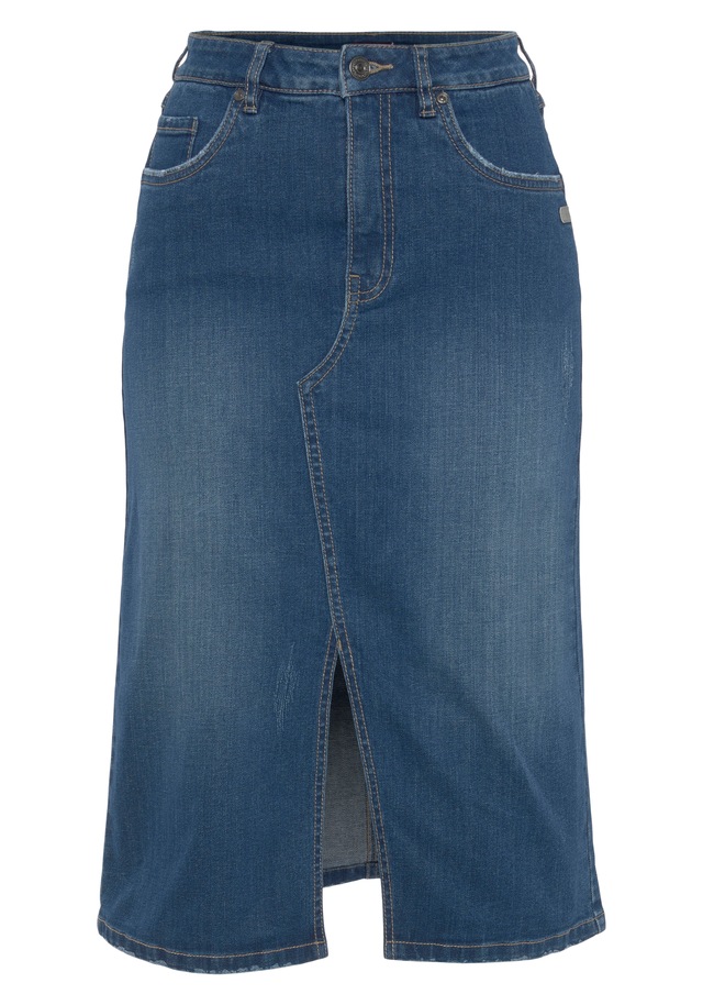 KangaROOS Jeansrock , in Midilänge mit Schlitz