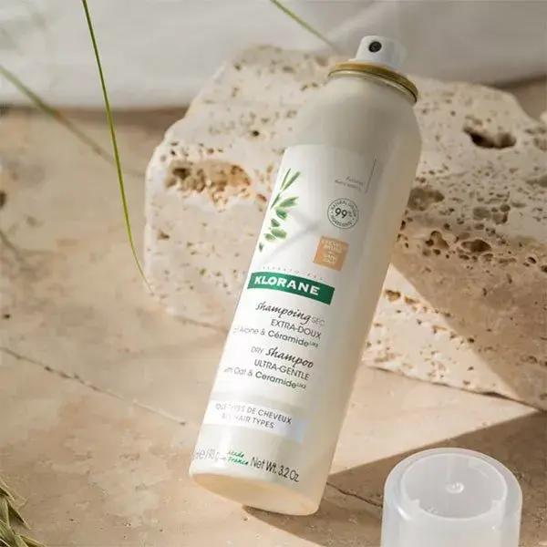 Klorane Duo Spray Shampoing Sec Teinté Extra Doux Avoine & Céramide Cheveux Châtains à Bruns Lot de 2 x 150ml