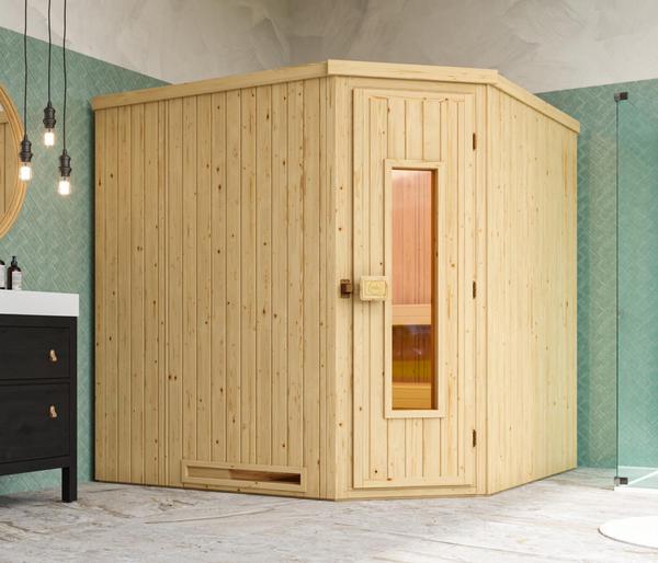Weka Ecksauna Varberg mit Holztür, ca.