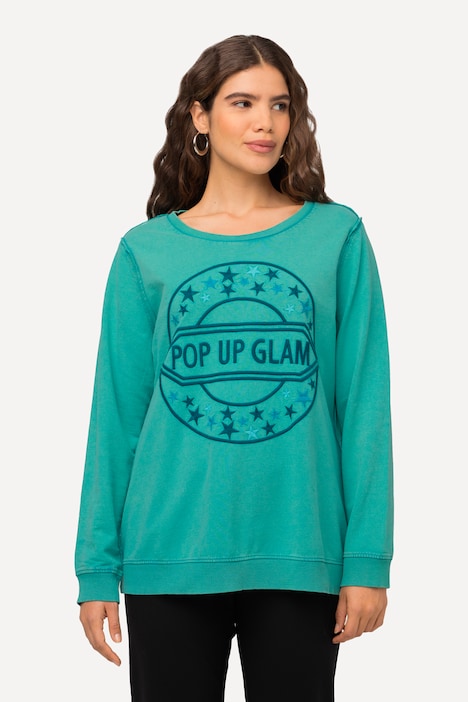 Sweatshirt, Statement-Stickerei, Rundhals, Langarm