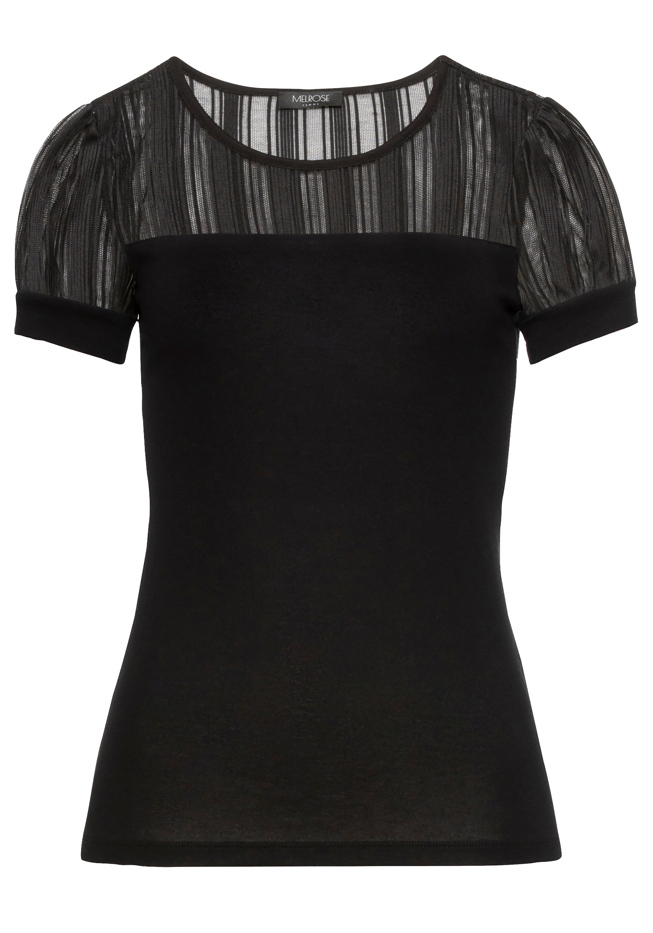 Melrose Spitzenshirt , mit Puffärmeln,  taillierte Passform,  aus elastischem Material