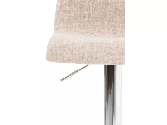 Tabouret de bar - Tissu & Métal chromé - Crème - Hover