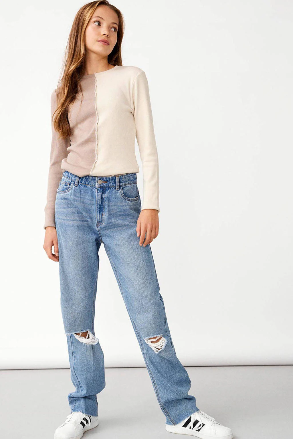 LMTD high waist loose fit jeans NLFBIZZA light denim