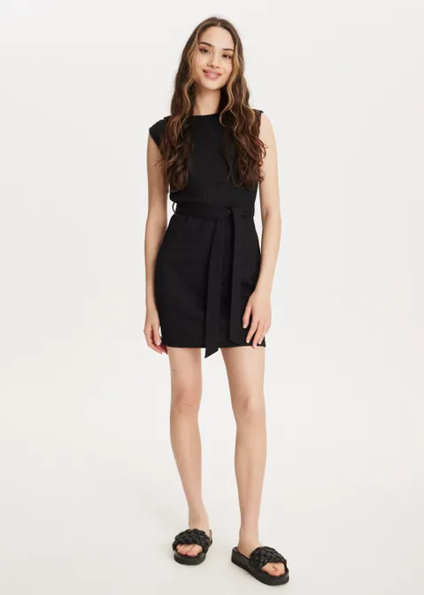 Mini jurk met structuur zwart (ZWART)