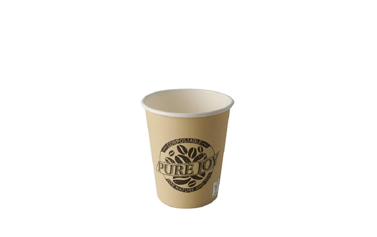 Einweg-Kaffeebecher Pure 200 ml 50 Stück, CrèmeHitzebeständiger Pappbecher