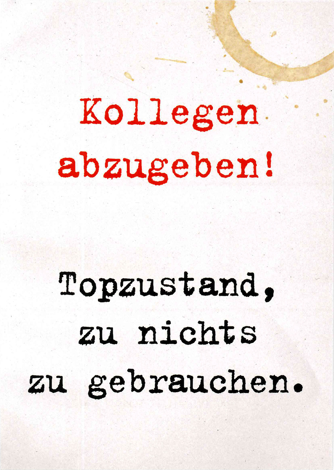 Postkarte 'Kollegen abzugeben' günstig bestellen