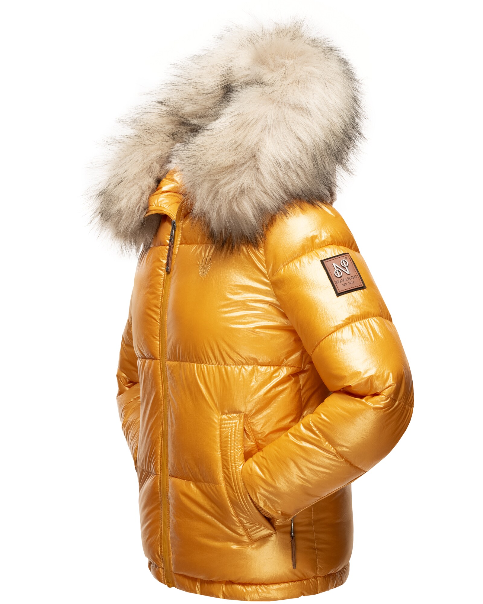 NAVAHOO Damen Winterjacke Warm Gefütterte Steppjacke mit Kunstfellkapuze Tikunaa