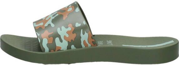 Ipanema Urban Slide badslippers met panterprint roze blauw