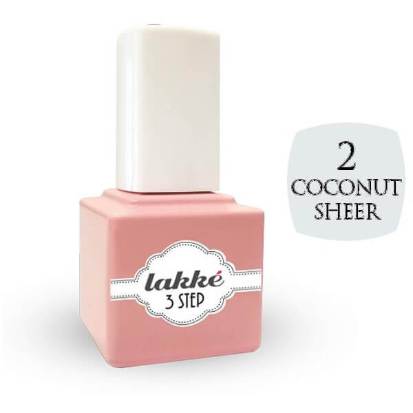 Vernis semi-permanent 2 coconut sheer Lakke' 3-step 7ML