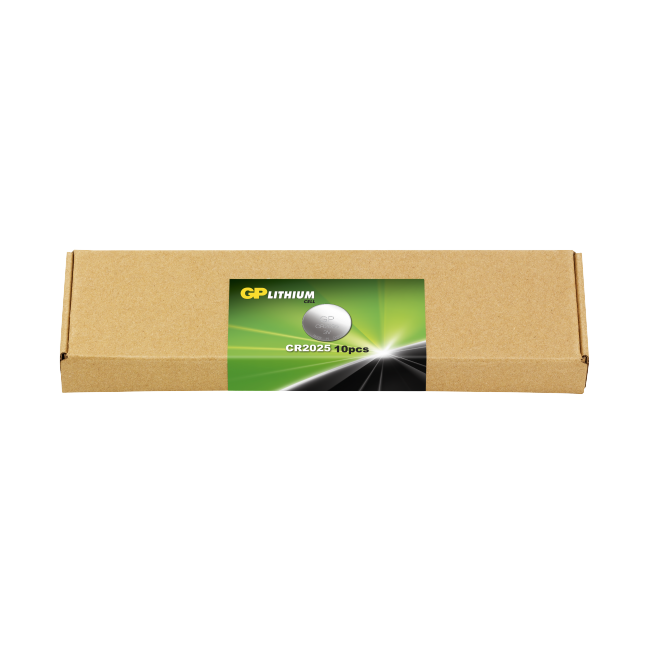 GP - Lithium Cell Battery CR2025, E-BOX, 10-pack