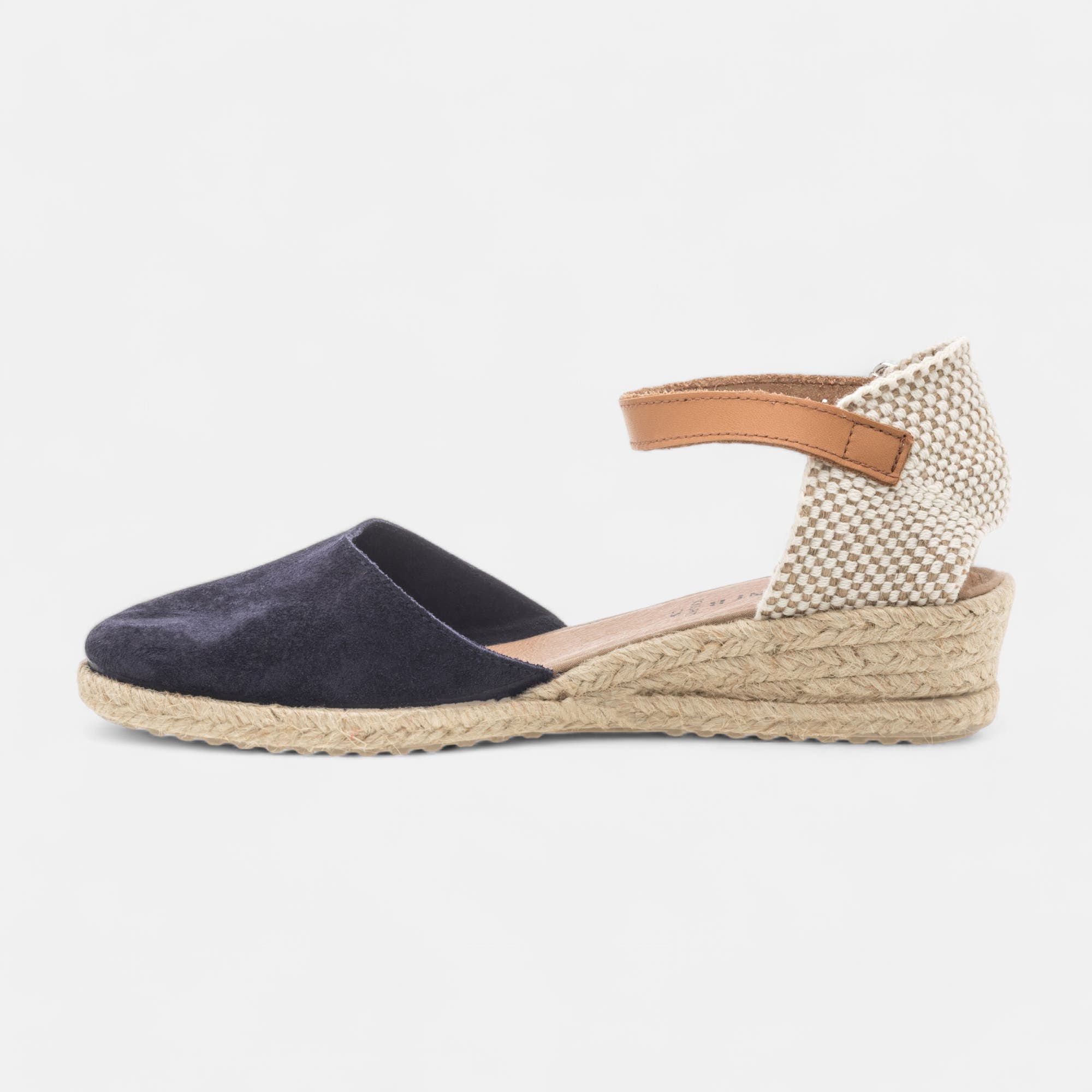 Espadrilles Femme en cuir bleu marine