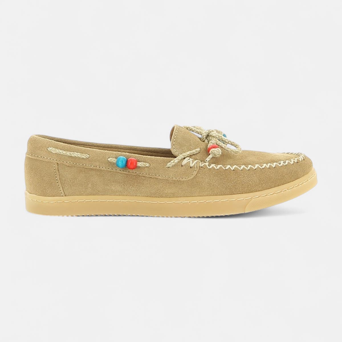 Mocassins Femme en cuir beige