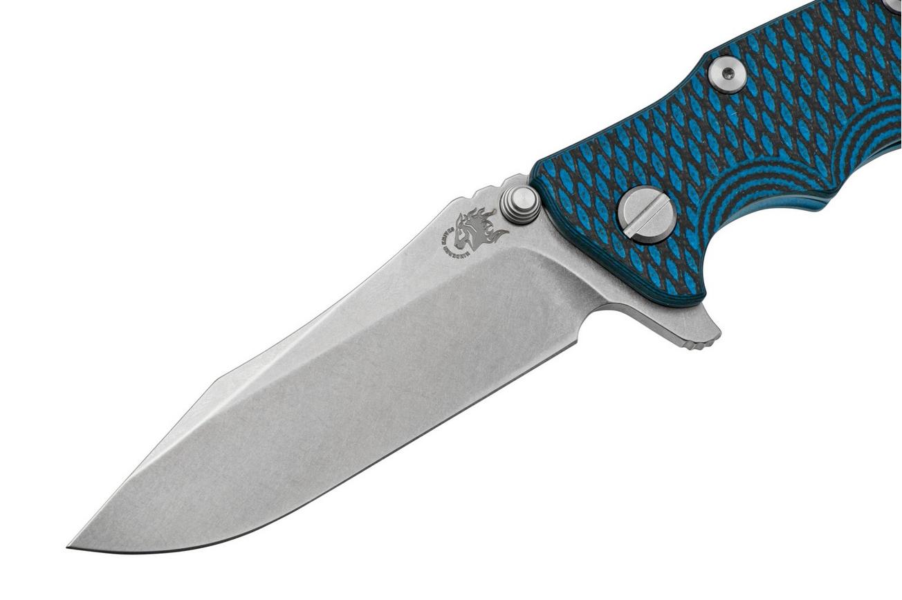 Rick Hinderer Eklipse 3.5” Spearpoint S45VN, Stonewash Blue, Blue Black G10, zakmes