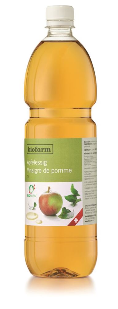 Biofarm Apfelessig<br>1 l, Flasche, Knospe Pet