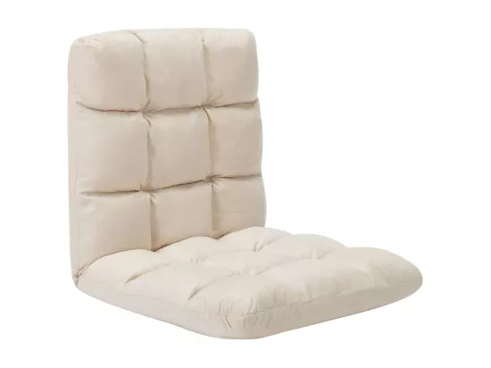 Prolenta Premium - Chaise pliable de sol Crème Microfibre